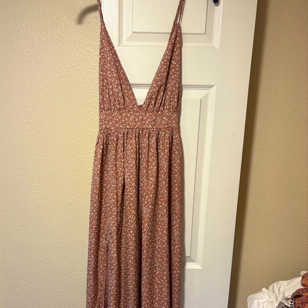 Blush Bj mauve floral maxi dress size L